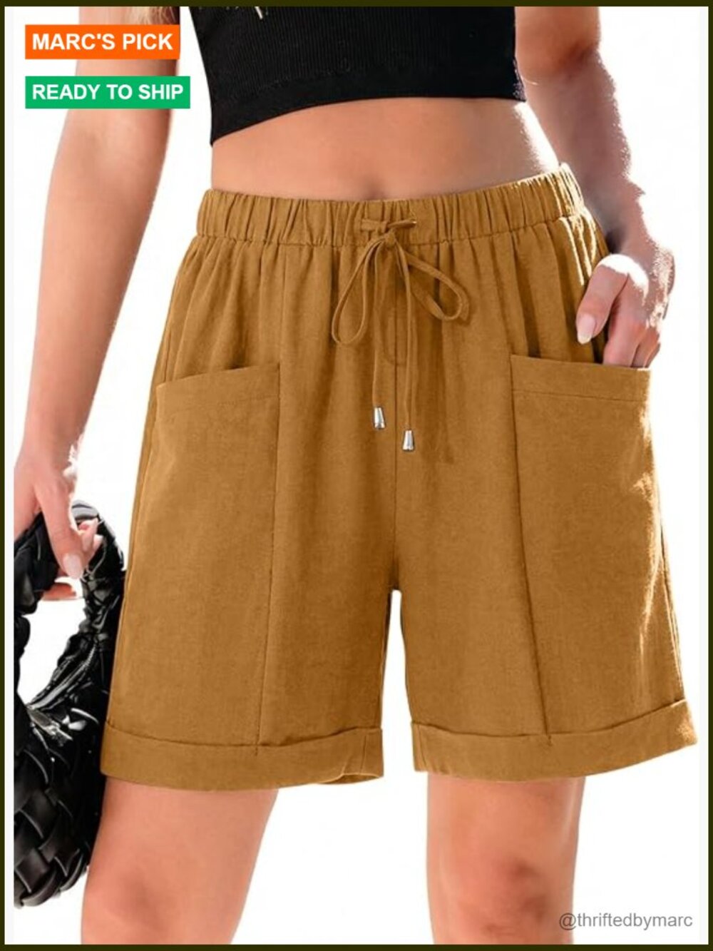 Lightweight Linen Shorts 5 Inch Inseam Drawstring Waist Casual Summer Pockets